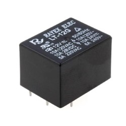 LT-12G; Relay: electromagnetic; SPDT; Ucoil: 12VDC; 10A/120VAC; 10A/24VDC; Recoy/RAYEX ELECTRONICS
