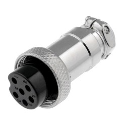 ; Plug; microphone; female; PIN: 6; for cable; straight; 