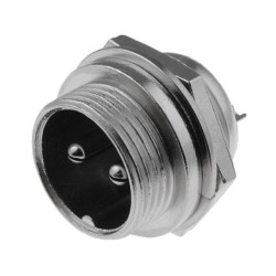 ; Socket; microphone; male; PIN: 2; for panel mounting; 