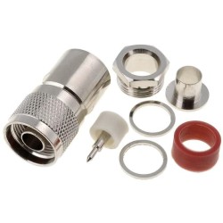 ; Plug; N; male; straight; RG213; 11mm; soldering,clamp; for cable; 