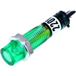 ; Indicator: with FLUO neon lamp; recessed; green; 230VAC; plastic; NINIGI