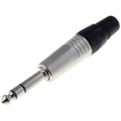 NP3C; Plug; Jack 6,3mm; male; stereo; straight; for cable; soldering; NEUTRIK