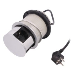 OR-AE-1341; Plug socket strip: furniture; IP20; Body dim: Ø115x159.4mm; 16A; ORNO