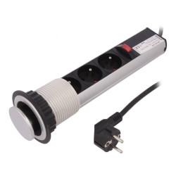 OR-AE-1347; Plug socket strip: furniture; IP20; Body dim: Ø84.4x284mm; 16A; ORNO