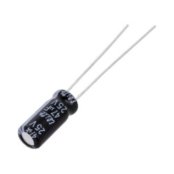 PF1E470MNN0511U; Capacitor: electrolytic; THT; 47uF; 25VDC; Ø5x11mm; Pitch: 2mm; ±20%; Elite