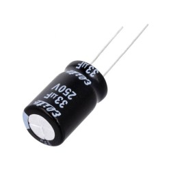 PF2E330MNN1220; Capacitor: electrolytic; THT; 33uF; 250VDC; Ø12.5x20mm; Pitch: 5mm; Elite