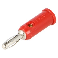 1325-2; Plug; 4mm banana; 5A; 5kV; red; Max.wire diam: 3mm; 1pcs.; POMONA
