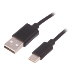 50496; Cable; USB 2.0; USB A plug,USB C plug; 0.25m; QOLTEC