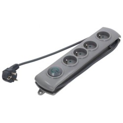 50164; Plug socket strip: protective; Sockets: 4; 230VAC; 10A; 2.5m; QOLTEC