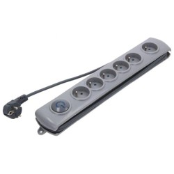 50165; Plug socket strip: protective; Sockets: 6; 230VAC; 16A; 1.8m; QOLTEC
