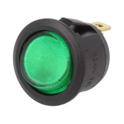 R13-112B-02-BG; ROCKER; SPST; Pos: 2; OFF-ON; 20A/14VDC; green; LED 14VDC; 50mΩ; SCI