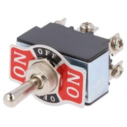 R13-8E-06-HPH; Switch: toggle; Pos: 3; DP3T; ON-OFF-ON; 20A/12VDC; Leads: M3 screws; SCI