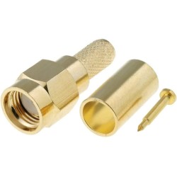 ; Plug; SMA; male; straight; RG58; crimped; for cable; gold-plated; 
