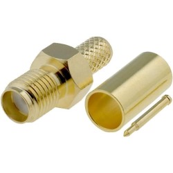 ; Plug; SMA; male,reverse; straight; RG58; crimped; for cable; 