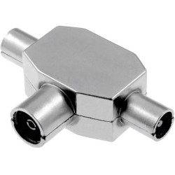 ; Splitter; coaxial 9.5mm socket,coaxial 9.5mm plug x2; 