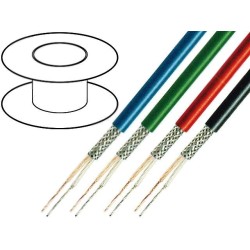 C128 BLACK; Wire: microphone cable; 2x0,35mm2; black; OFC; PVC; -15÷70°C; 100m; TASKER