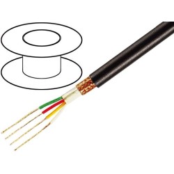 C257; Wire: microphone cable; 4x0,22mm2; black; OFC; PVC; -15÷70°C; 100m; TASKER