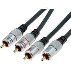 ; Cable; RCA plug x2,both sides; 0.6m; black; PROLINK
