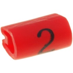 05801202; Markers for cables and wires; Label symbol: 2; 1.5÷2mm; PVC; red; TE Connectivity