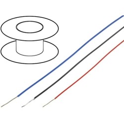 TEFZEL30AWG-BLACK; Wire; solid; Cu; 30AWG; black; tefzel; 375V; 100m; OK International