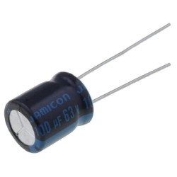 TKR101M1JGBCM; Capacitor: electrolytic; 100uF; 63VDC; Ø10x12.5mm; Pitch: 5mm; ±20%; JAMICON