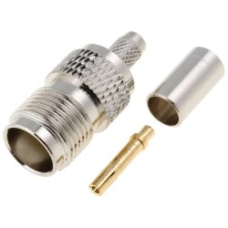 ; Plug; TNC; female; straight; RG58; crimped; for cable; 