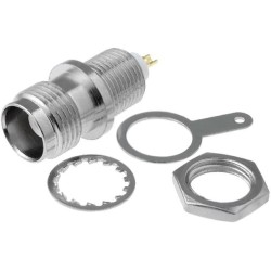; Socket; TNC; female; soldering; for panel mounting; 