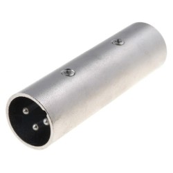 ; Coupler; XLR male,both sides; PIN: 3; silver; straight; 