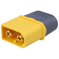 XT60H-M; Plug; DC supply; XT60; male; PIN: 2; for cable; soldered; 30A; 500V; AMASS
