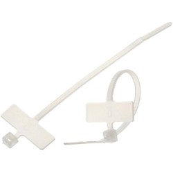 ; Cable tie; with label; L: 100mm; W: 2.5mm; polyamide; natural; FIX&FASTEN