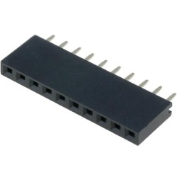 DS1023-1*10S21; Socket; pin strips; female; PIN: 10; straight; 2.54mm; THT; 1x10; CONNFLY