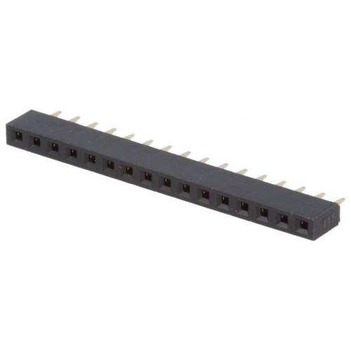 ZL305-16; Socket; pin strips; female; PIN: 16; straight; 2.54mm; THT; 1x16; NINIGI