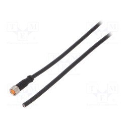 0800 04 301 2M; Connection lead; M8; PIN: 4; straight; 2m; plug; 50VAC; 4A; -25÷80°C; LUTRONIC