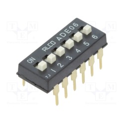 1825057-5; Switch: DIP-SWITCH; Pos: 2; SPST; 0.1A/24VDC; Illumin: none; 50mΩ; TE Connectivity