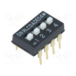 1825360-3; Switch: DIP-SWITCH; Pos: 2; SPST; 0.1A/24VDC; Illumin: none; 50mΩ; TE Connectivity