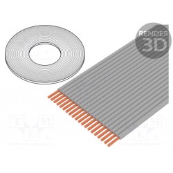 3447-20 (100FT); Wire: ribbon; 0.635mm; solid; Cu; 20x30AWG; unshielded; PVC; grey; 3M GCS
