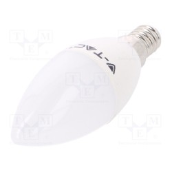 SKU 113; LED lamp; cool white; E14; 220/240VAC; 600lm; 7W; 200°; 6400K; V-TAC