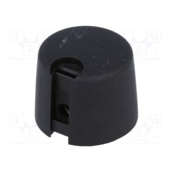 A1020069; Knob; with pointer; plastic; Øshaft: 6mm; Ø20x16mm; black; OKW