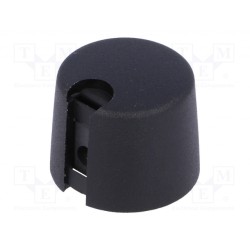 A1020639; Knob; with pointer; plastic; Øshaft: 6.35mm; Ø20x16mm; black; OKW