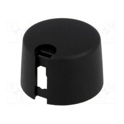 A1024649; Knob; with pointer; plastic; Øshaft: 6mm; Ø24x16mm; black; push-in; OKW