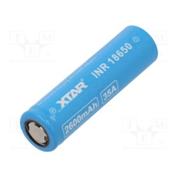 18650 2600 25A; Re-battery: Li-Ion; MR18650; 3.7V; 2600mAh; Ø18.6x65mm; 25A; XTAR