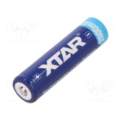 18650 2600 4.5A BUTTON TOP; Re-battery: Li-Ion; MR18650; 3.7V; 2600mAh; Ø18.6x70mm; 4.5A; XTAR