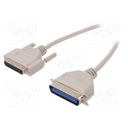 AK-580100-018-E; Cable; Centronics 36pin plug,D-Sub 25pin plug; 1.8m; beige; ASSMANN