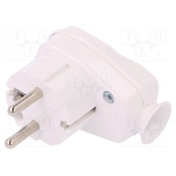 AWA-Ł BI; Connector: AC supply; male; plug; 2P+PE; 250VAC; 16A; white; PIN: 3; TIMEX-ELEKTRO