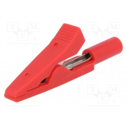 ; Crocodile clip; 10A; 60VDC; red; Overall len: 41.5mm; AXIOMET