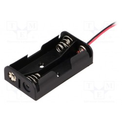 BH-321-2A; Holder; Leads: cables; Size: AA,R6; Batt.no: 2; Colour: black; 150mm; COMF