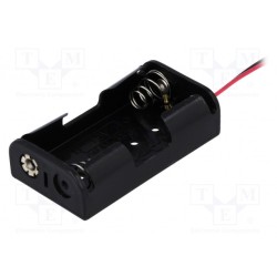 BH-321-1A; Holder; Leads: cables; Size: AA,R6; Batt.no: 2; Colour: black; 150mm; COMF