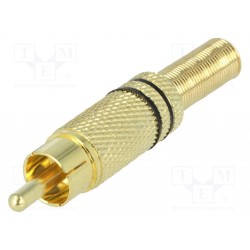 ; Plug; RCA; male; with strain relief; straight; soldering; 5mm; 