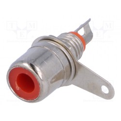 ; Socket; RCA; female; nickel plated; for panel mounting; 6mm; 