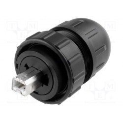 DCC-USBBB-310; Plug; USB B; Data-Con-X; for cable; straight; USB 2.0; IP67,IP68; SWITCHCRAFT
